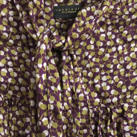 Sanctuary/anthro silk abstract pattern top w ties - Picture 2 of 8